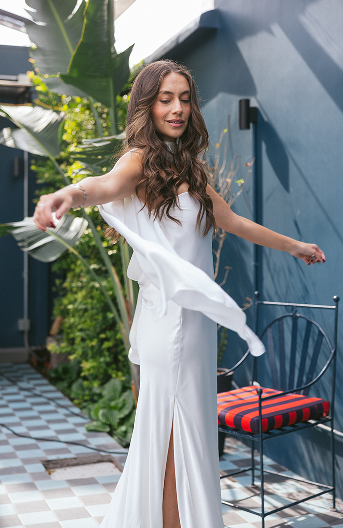 PRE-ORDER BRIDAL: CASABLANCA WHITE SILK MAXI DRESS