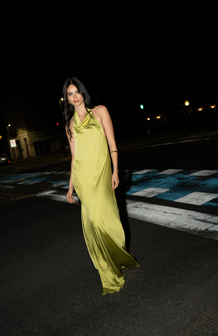 PRE ORDER: CANNES YELLOW SILK MAXI DRESS