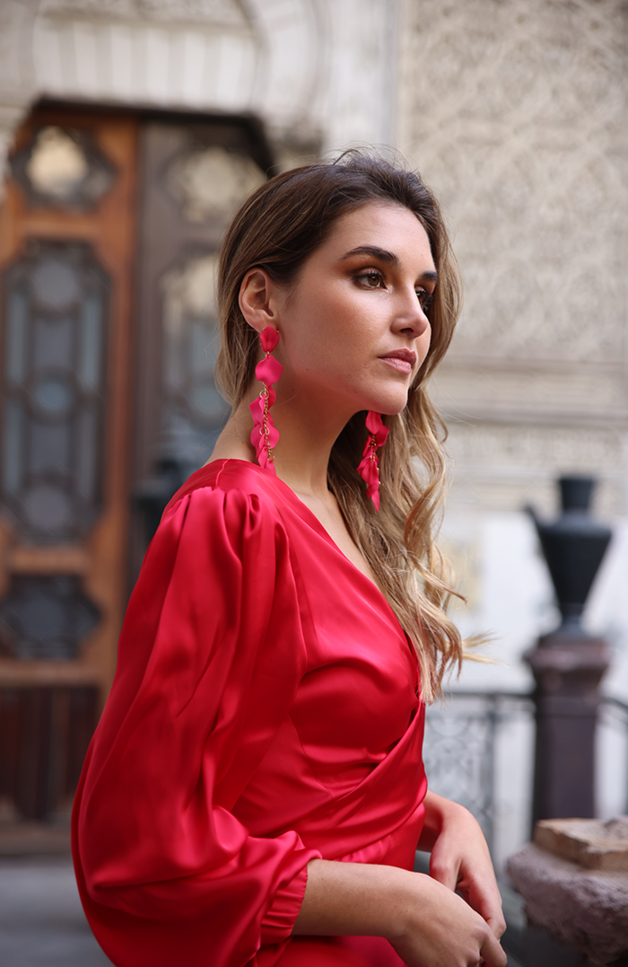 AROS PETALOS CASCADA FUCSIA