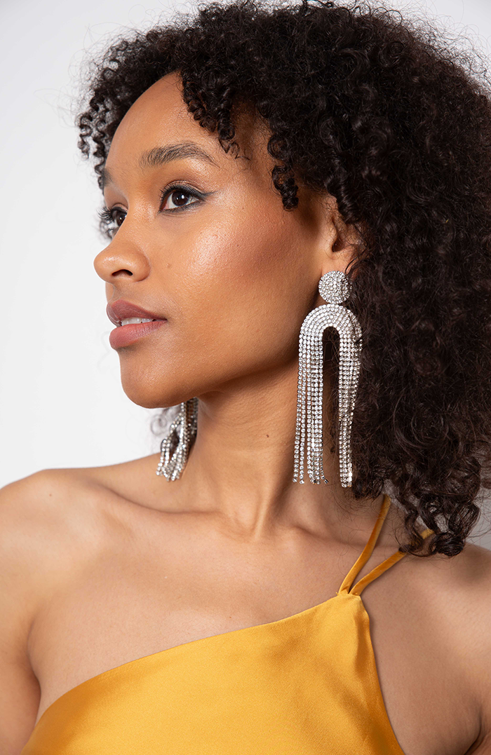 TIFFANY HOOPS WITH SILVER SPARKLES