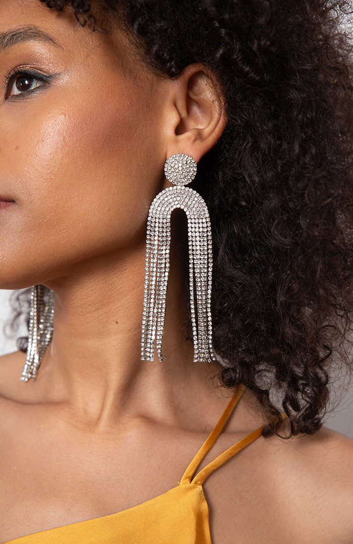 TIFFANY HOOPS WITH SILVER SPARKLES