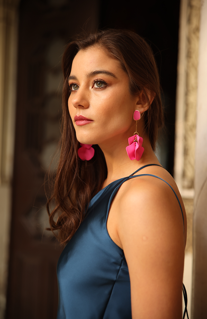 FUCHSIA JASMINE HOOPS