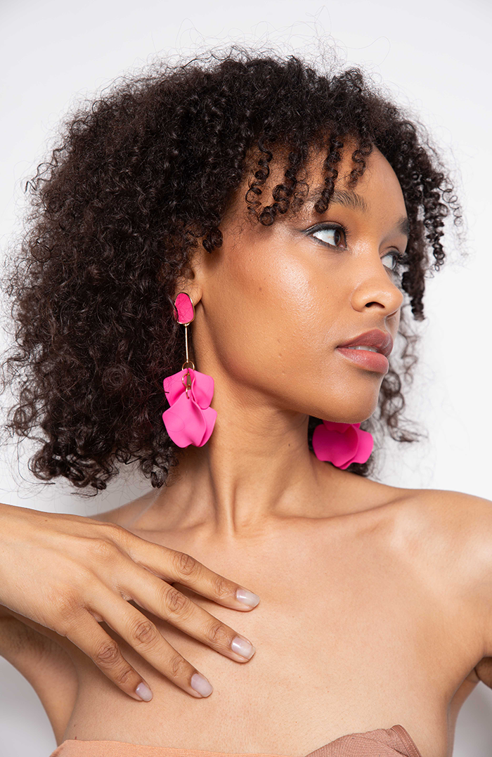 FUCHSIA JASMINE HOOPS