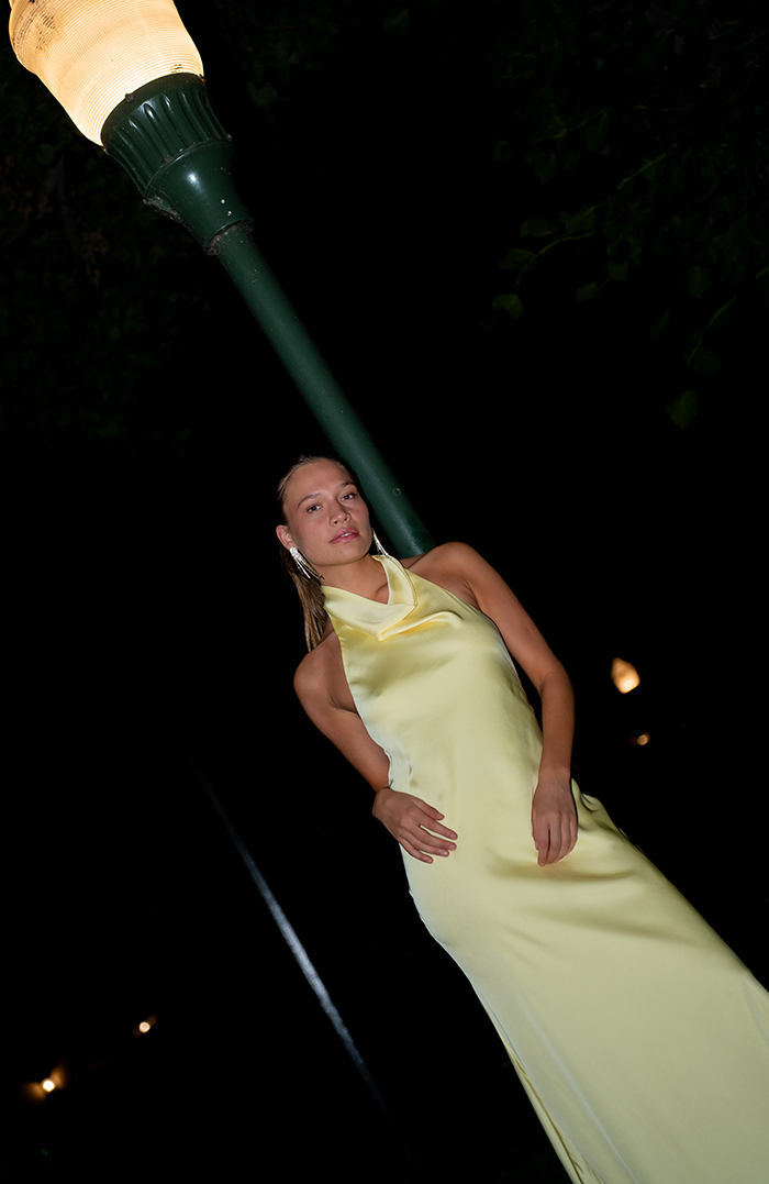 PRE ORDER: CANNES YELLOW SILK MAXI DRESS