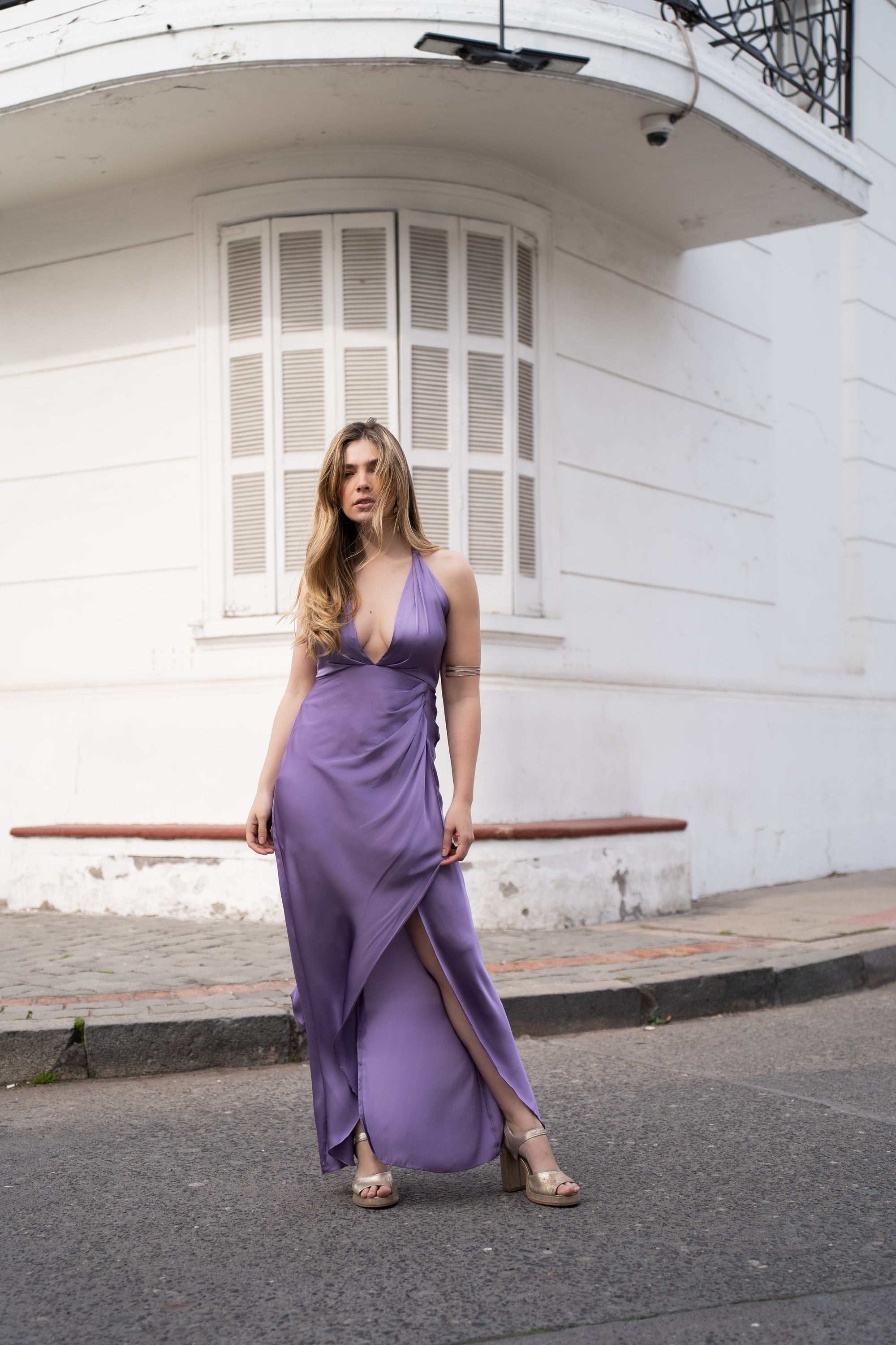 PRE-ORDER: NIZA STRONG ORANGE SILK MAXI DRESS