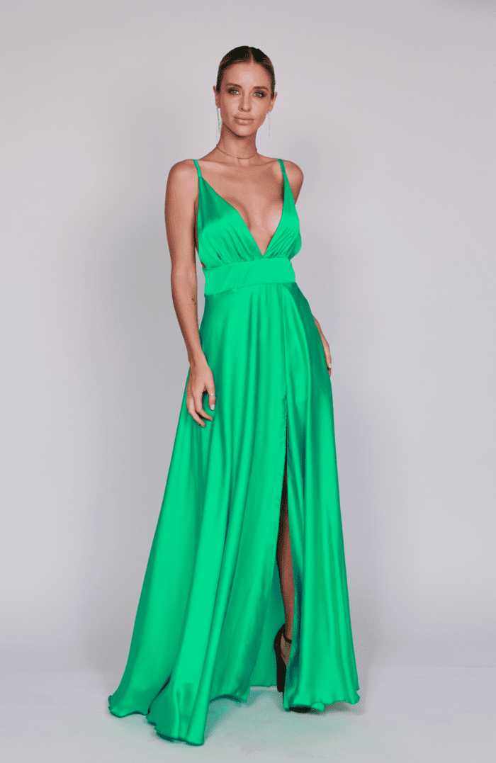 MAXI DELFINA SEDA VERDE MANZANA 01