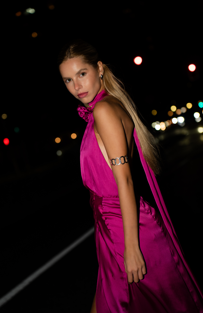 PRE-ORDER: NIZA STRONG ORANGE SILK MAXI DRESS