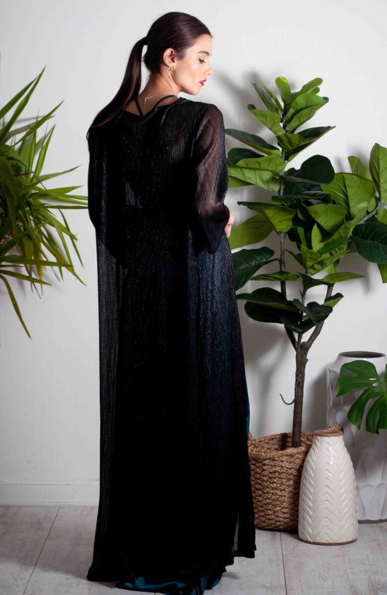 kimono maxi plisado negro 02